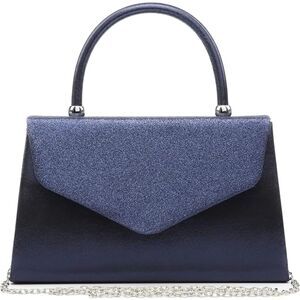 ✨ Dasein Navy Glitter Evening Clutch – Party, Prom, Wedding – With Chain
